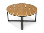 Stolik ogrodowy aluminiowy Sandio ⌀80x40cm - Wood Black