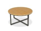 Stolik ogrodowy aluminiowy Sandio ⌀80x40cm - Wood Black