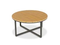 Stolik ogrodowy aluminiowy Sandio ⌀80x40cm - Wood Black