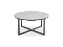 Stolik ogrodowy aluminiowy Sandio ⌀80x40cm - Stone Glass Black
