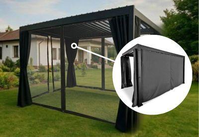 altana ogrodowa z zasłonami