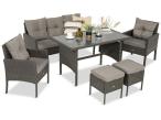 Zestaw mebli ogrodowych z technorattanu z sofą 140cm i fotelami Torino Dining antracyt