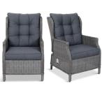 Fotel technorattanowy Laritto z regulacją - Grey - 2szt