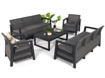 Zestaw wypoczynkowy do ogrodu Scali Grande 8-os. Grafit stół podnoszony