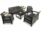 Zestaw mebli ogrodowych Scali Combo 7-os. Grafit imitacja juty stół regulowany