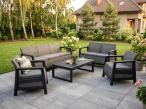 Zestaw mebli ogrodowych Scali Combo 7-os. Grafit imitacja juty stół regulowany