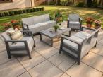 Szare meble ogrodowe dla 7 osób z podnoszonym stołem Scali Combo