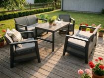 Scali Fiesta grafit / walnut meble ogrodowe dla 6 osób ze stołem podnoszonym
