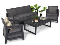 Zestaw mebli ogrodowych z tworzywa dla 5 osób Scali Max Lyon grafit stół podnoszony