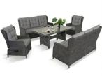 Komplet mebli ogrodowych dla 8 osób z regulacją foteli z technorattanu