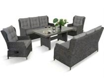 Komplet mebli ogrodowych dla 8 osób z regulacją foteli z technorattanu