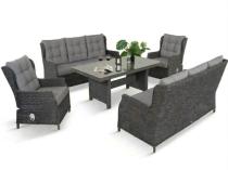 Komplet mebli ogrodowych dla 8 osób z regulacją foteli z technorattanu
