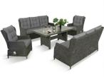 Komplet mebli ogrodowych dla 8 osób z regulacją foteli z technorattanu