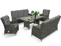 Komplet mebli ogrodowych dla 8 osób z regulacją foteli z technorattanu
