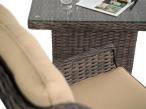 Technorattanowy komplet mebli ogrodowych z sofą, 2 fotelami i 2 pufami - Fiorento Brown