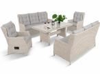 Komplet mebli ogrodowych z technorattanu do ogrodu z regulowanymi krzesłami - Fiorento Dining Grey