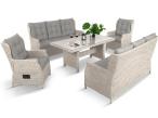 Komplet mebli ogrodowych z technorattanu do ogrodu z regulowanymi krzesłami - Fiorento Dining Grey