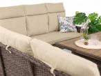 Narożnik technorattan 8 miejsc + fotel ze stołem polywood Lirata Corner Brown