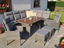 Narożnik ogrodowy z wysokim stołem polywood i dwoma fotelami Lirata Corner – Anthracite