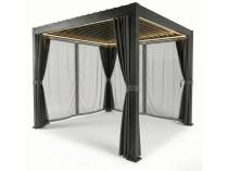 Pergola tarasowa z lamelami i oświetleniem LED Nefir 2.0 3x3 + zasłony+ moskitiery - Antracite, Gartwerk