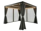 Pergola tarasowa z lamelami 4x4 Nefir 2.0 LED - z oświetleniem, zasłonami i moskitierami - Antracyt, Gartwerk