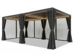 Pergola tarasowa z lamelami 4x6 z LED, zasłonami i moskitierami - Nefir 2.0 - Antracite, Gartwerk