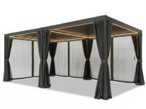 Pergola tarasowa z lamelami 4x6 z LED, zasłonami i moskitierami - Nefir 2.0 - Antracite, Gartwerk