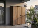 Wysoka szafa ogrodowa z dwiema półkami Keter Deco Vertical Shed 1400 L Walnut