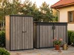 Szafa ogrodowa z 2 półkami Keter Deco Vertical Shed 1400L Ashwood
