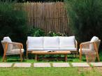 Komplet mebli premium na taras dla 5 osób z drewna akacjowego Rovina - Cream Teak