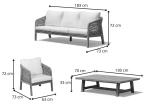 Komplet mebli premium na taras dla 5 osób z drewna akacjowego Rovina - Cream Teak