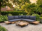 Niski narożnik z drewna akacjowego - Paulo - Dark Grey Teak