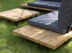 Niski narożnik z drewna akacjowego - Paulo - Dark Grey Teak