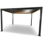 Aluminiowa pergola na taras wolnostojąca Nefir 3x4 z oświetleniem LED - Antracite