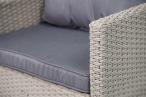 Narożnik technorattan ze stołem 120x70cm i pufami Perata Corner Grey