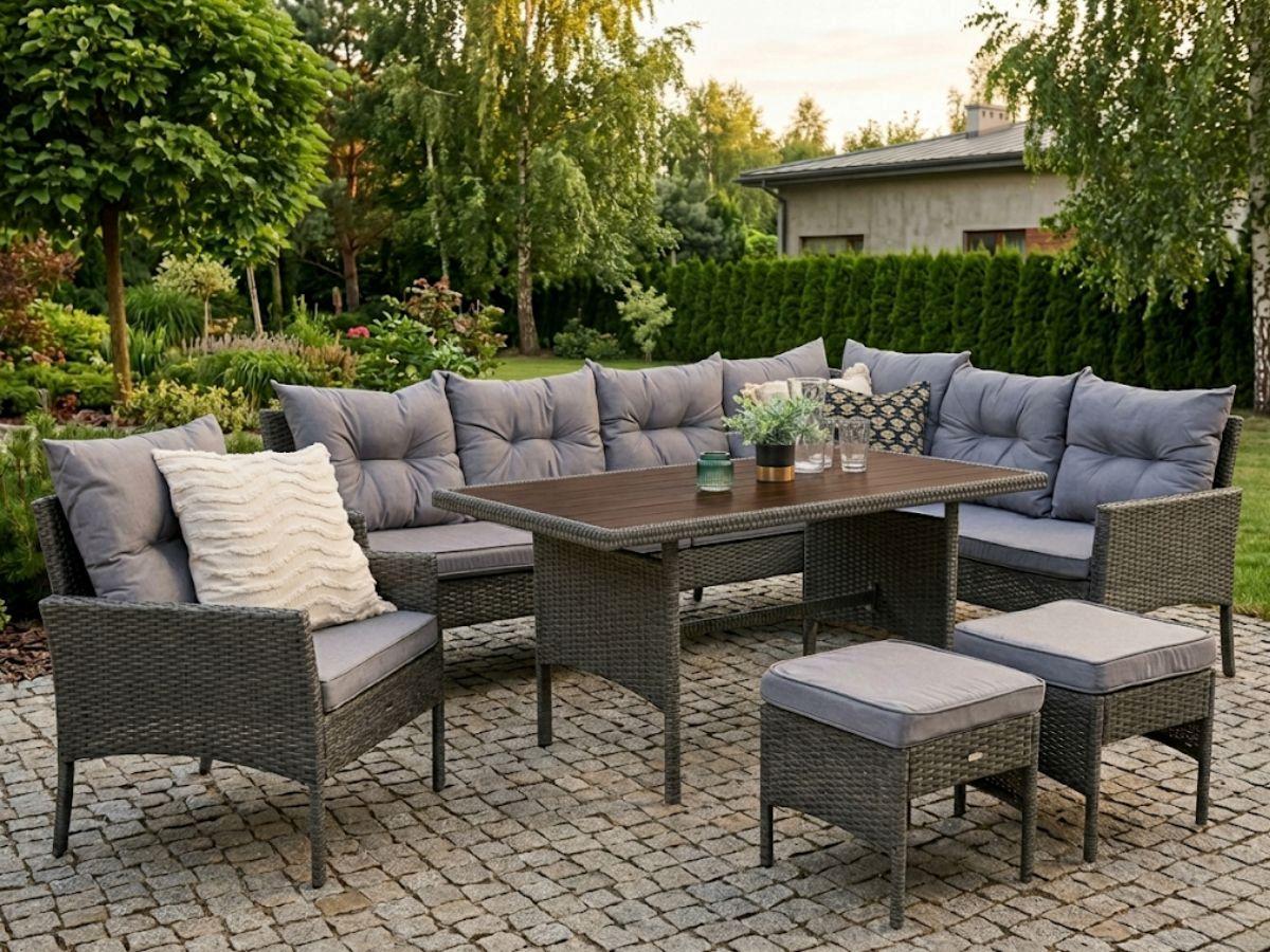 Perata Corner Polywood + fotel- wizualizacja