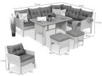 Narożnik technorattanowy na nóżkach Perata Corner Natural + 1 fotel Polywood