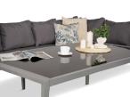 Komplet mebli tarasowych dla 10 osób - narożnik, fotel i pufy - Sodor Corner XXL - Silver