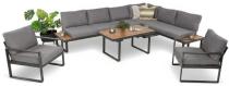 OUTLET - Modułowe meble tarasowe z ławą i dwoma fotelami Panaon Grey Teak