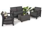 Zestaw mebli ogrodowych dla 4 osób Scandi Linea Grafit