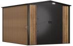 OUTLET - Domek ogrodowy z grubszej blachy Hartt Plus 240x300x205cm - drzwi na zawiasach - Wooden