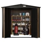 Domek ogrodowy z grubszej blachy Hartt Plus 240x300x205cm - drzwi na zawiasach - Wooden