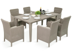 Stół ogrodowy z fotelami dla sześciu osób Meblobranie TF6 cappuccino