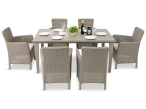 Stół ogrodowy z fotelami dla sześciu osób Meblobranie TF6 cappuccino