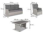 Meble ogrodowe premium technorattan - 2 sofy i duży stół obiadowy z blatem imitacja drewna - Fiorento Brown