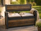 Skrzynia ogrodowa z oparciem Deco Garden Bench 227 L Walnut (injection)