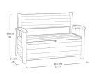 Skrzynia ogrodowa z oparciem Deco Garden Bench 227 L Ashwood (injection)
