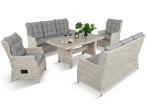 Komplet mebli ogrodowych technorattan z regulowanymi fotelami Fiorento Dining Grey Polywood