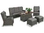 Komplet mebli z technorattanu z podnoszonym stołem 145x85 Fiorento Dining - Antracite Polywood