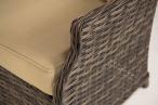 Technorattanowy komplet mebli ogrodowych z sofą, regulowanymi fotelami i podnoszonym stołem - Fiorento Dining Polywood Brown